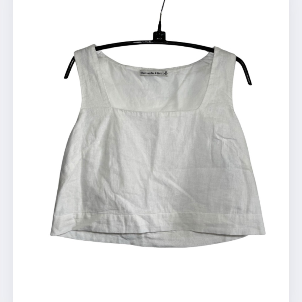 Abercrombie & Fitch White Linen Tank Top